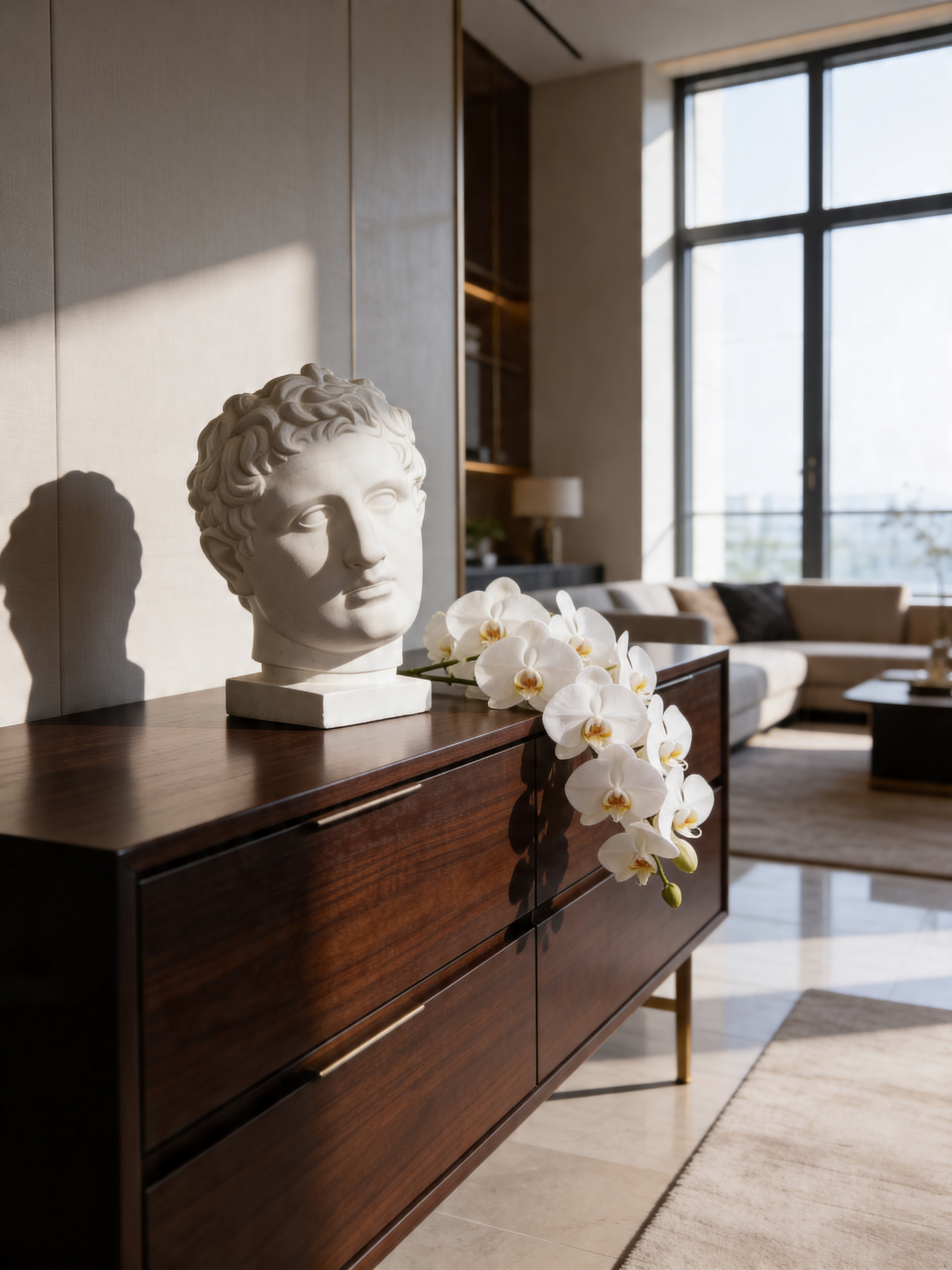Apoxyomenos Plaster Bust Sculpture – Classical Greek Athletic Statue for Interiors & Artists