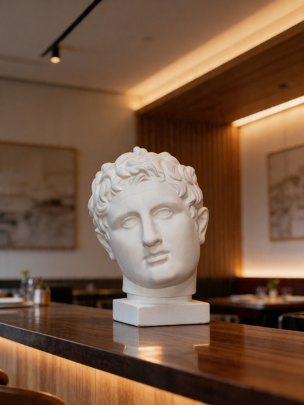 Apoxyomenos Plaster Bust Sculpture – Classical Greek Athletic Statue for Interiors & Artists