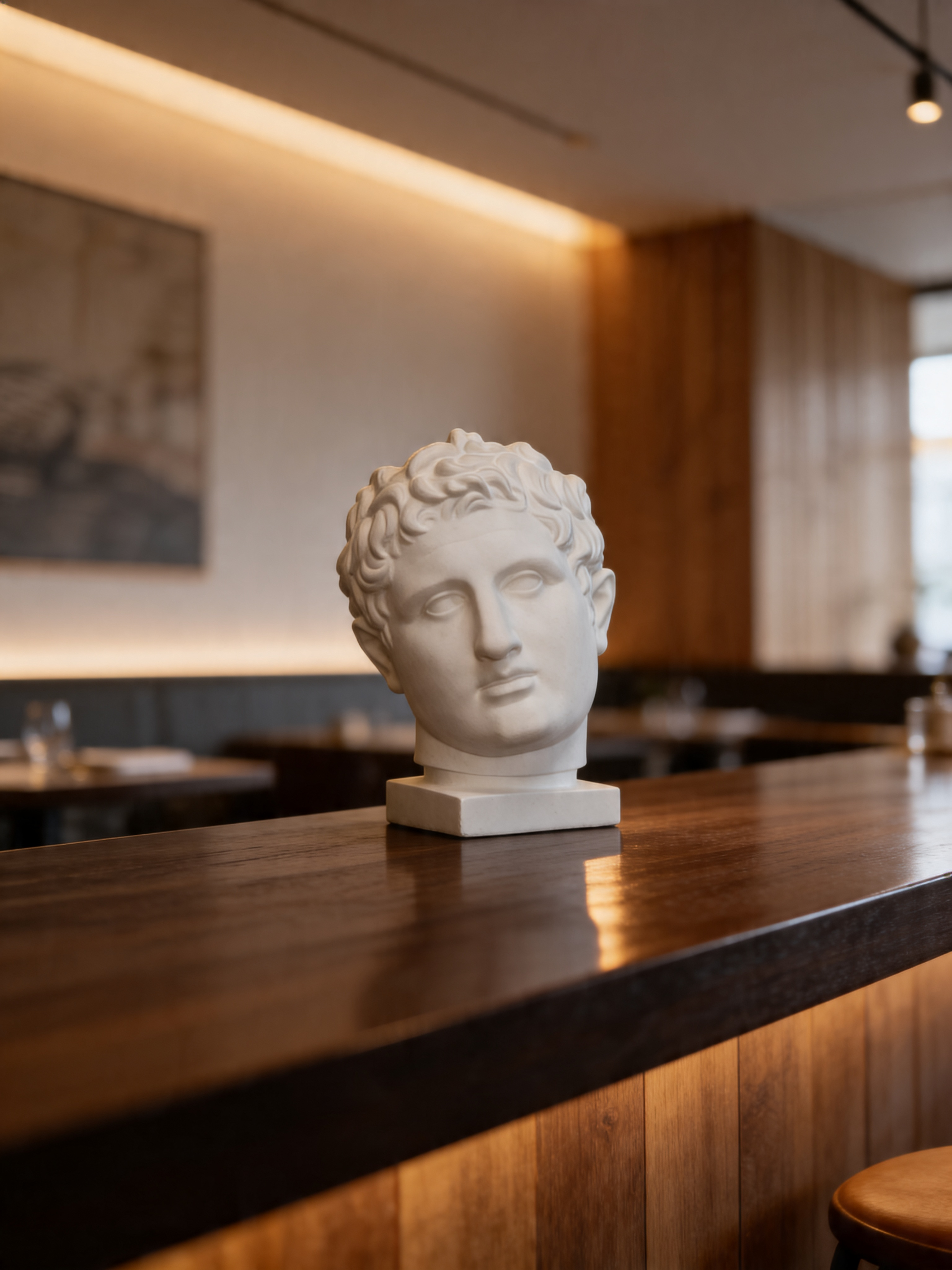 Apoxyomenos Plaster Bust Sculpture – Classical Greek Athletic Statue for Interiors & Artists