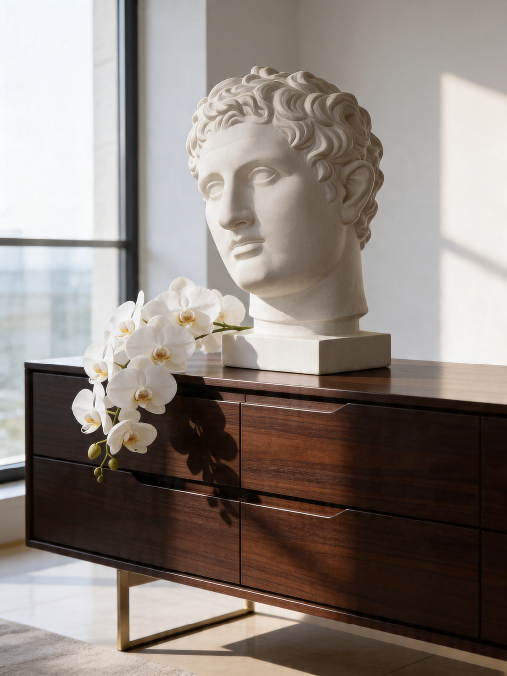 Apoxyomenos Plaster Bust Sculpture – Classical Greek Athletic Statue for Interiors & Artists