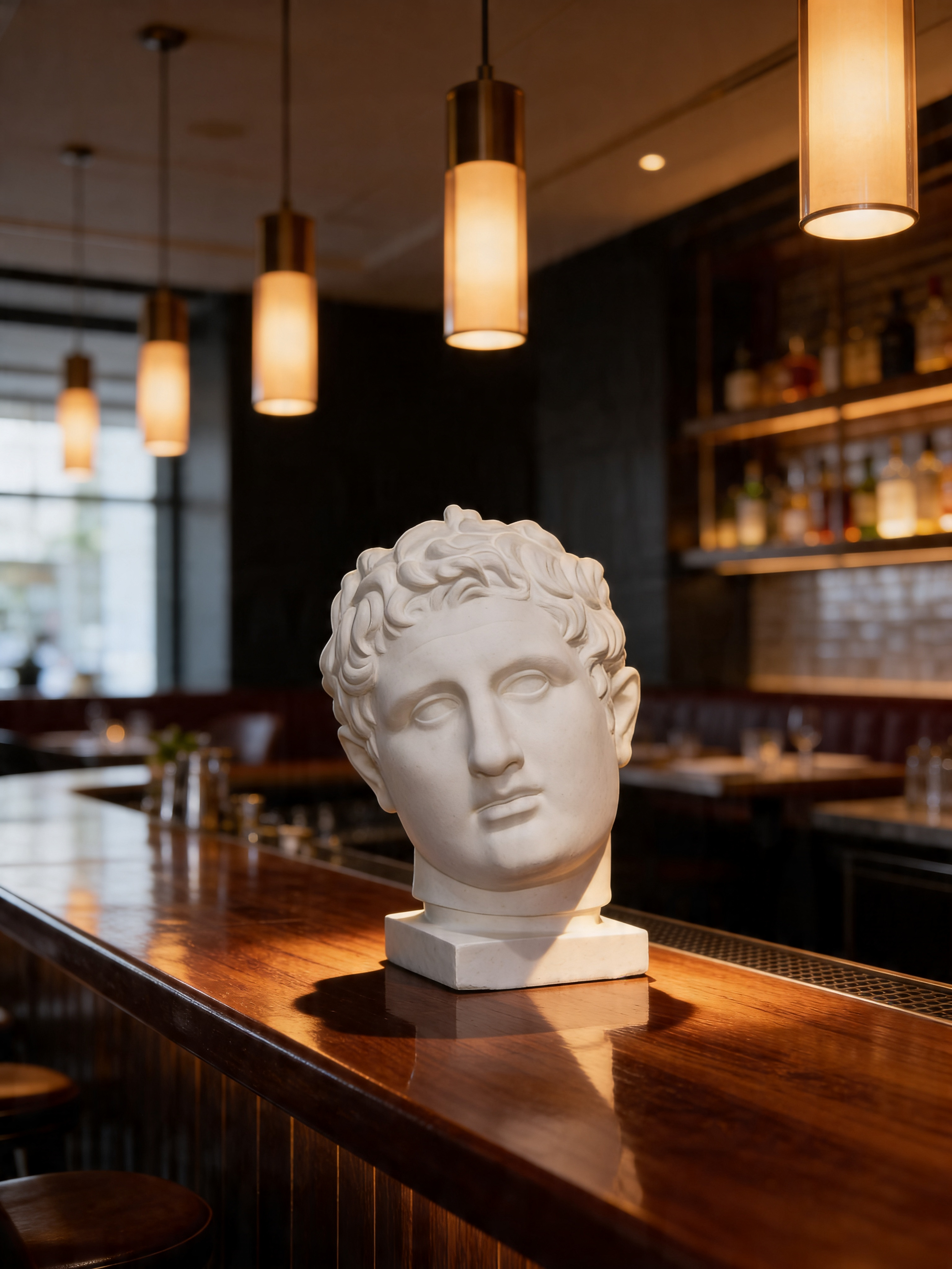 Apoxyomenos Plaster Bust Sculpture – Classical Greek Athletic Statue for Interiors & Artists