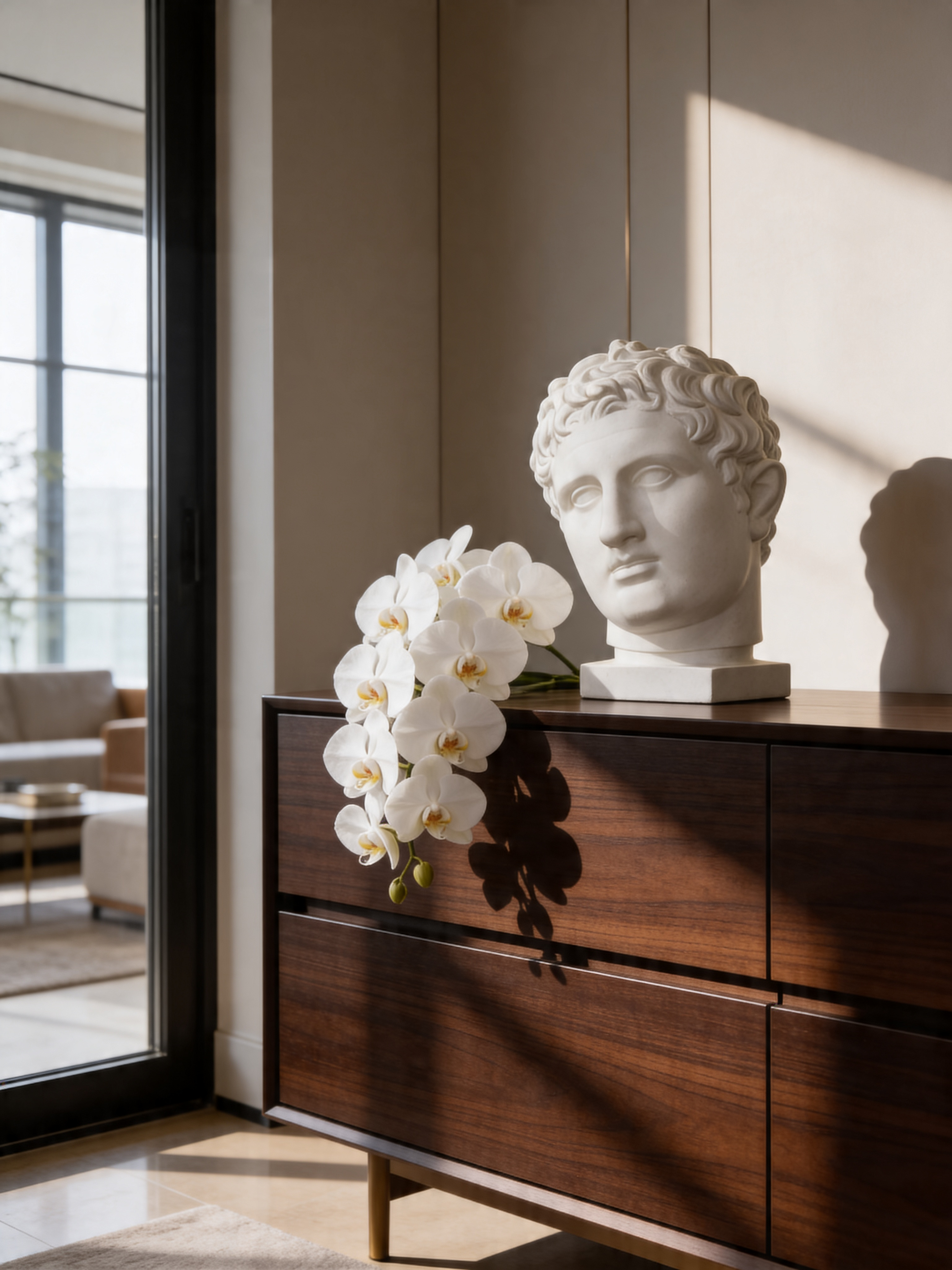Apoxyomenos Plaster Bust Sculpture – Classical Greek Athletic Statue for Interiors & Artists