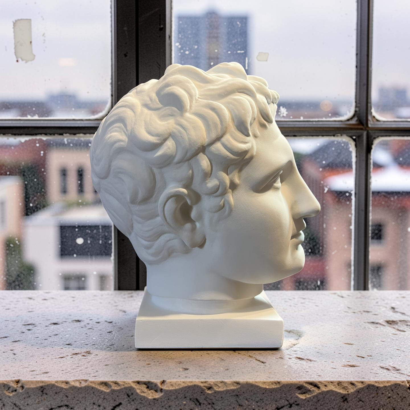 Apoxyomenos Plaster Bust Sculpture – Classical Greek Athletic Statue for Interiors & Artists