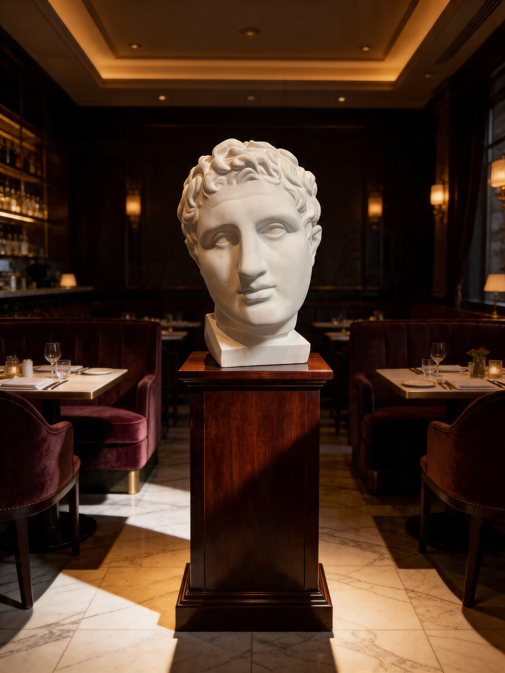 Apoxyomenos Plaster Bust Sculpture – Classical Greek Athletic Statue for Interiors & Artists